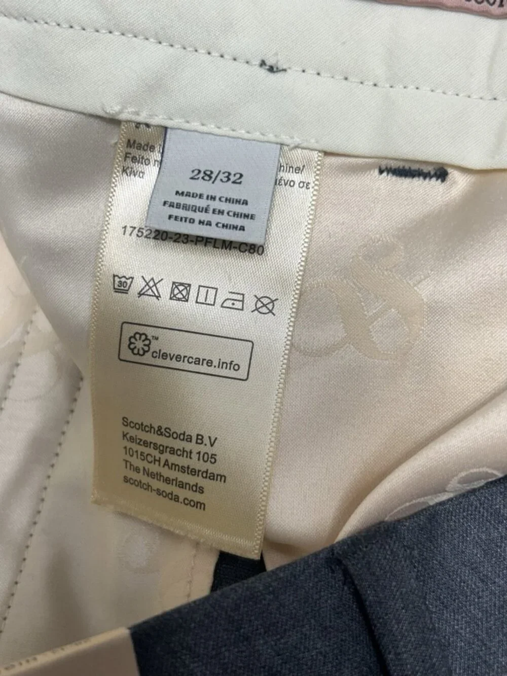 Scotch & Soda Women's Rose Trouser Pants High Rise Wide Leg Grey W29 L28 READ